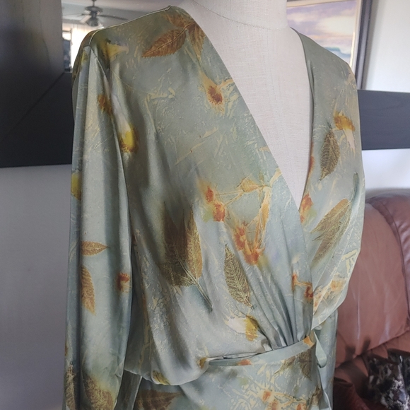 ZARA BLOGGER FAVORITE PRINTED SATIN EFFECT PAREO DRESS - Picture 11 of 11